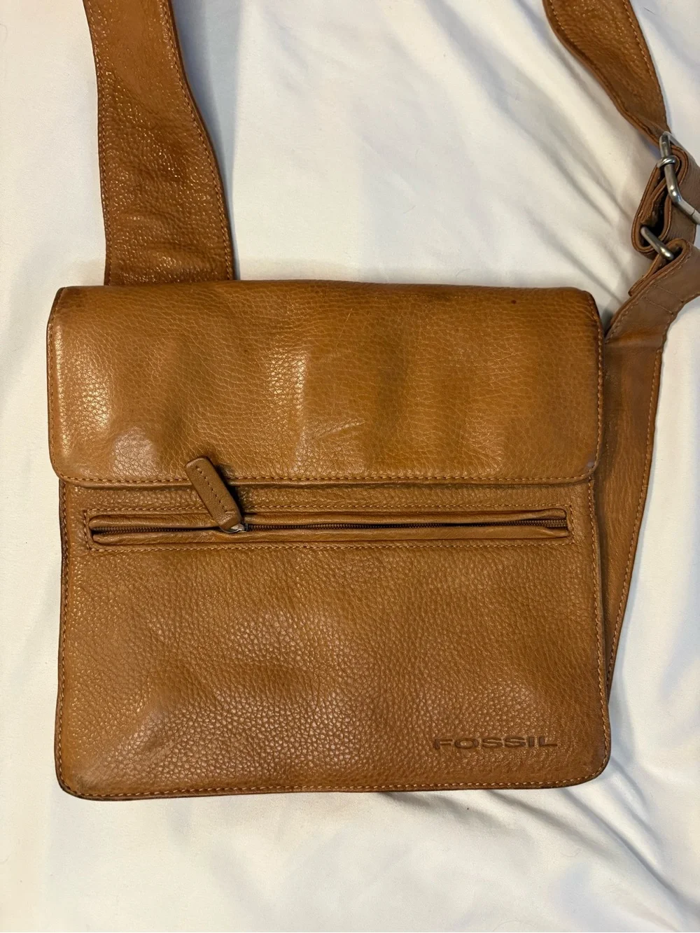 Fossil Men's Leather Messenger Bag in Brown